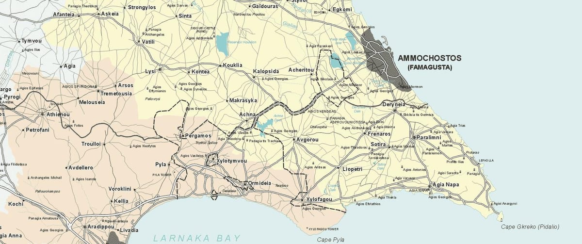 Karta ayia napa na Cipru