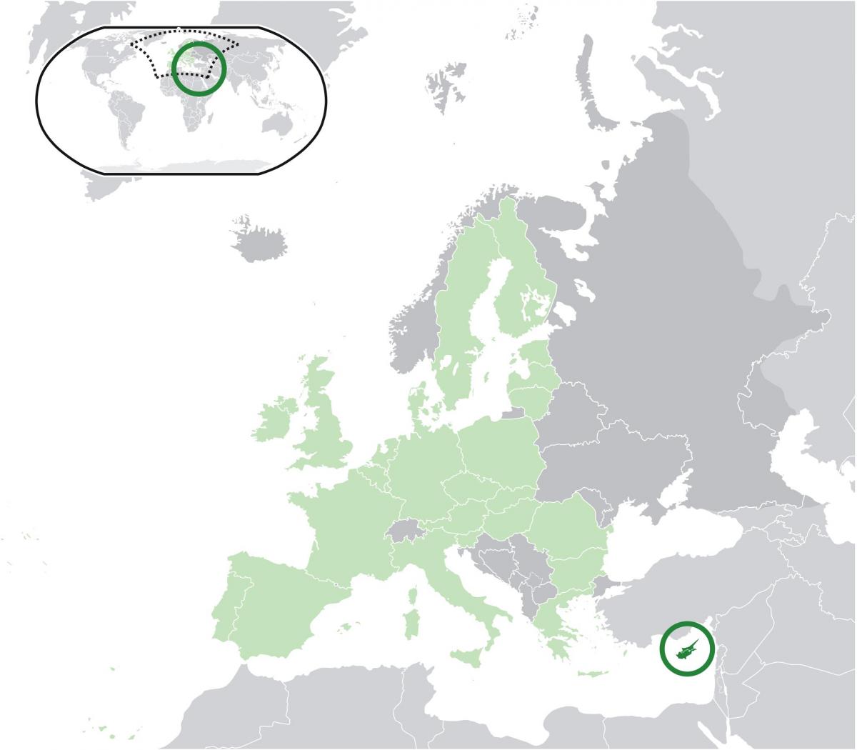 na karti Europe na Cipru