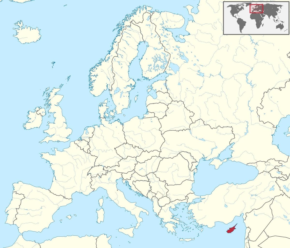Karta Cipra na karti svijeta