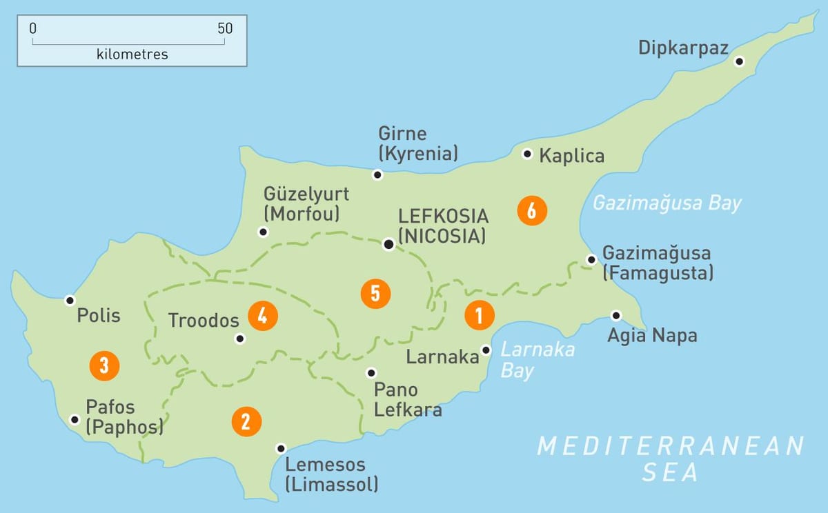 karta Cipra i okolice