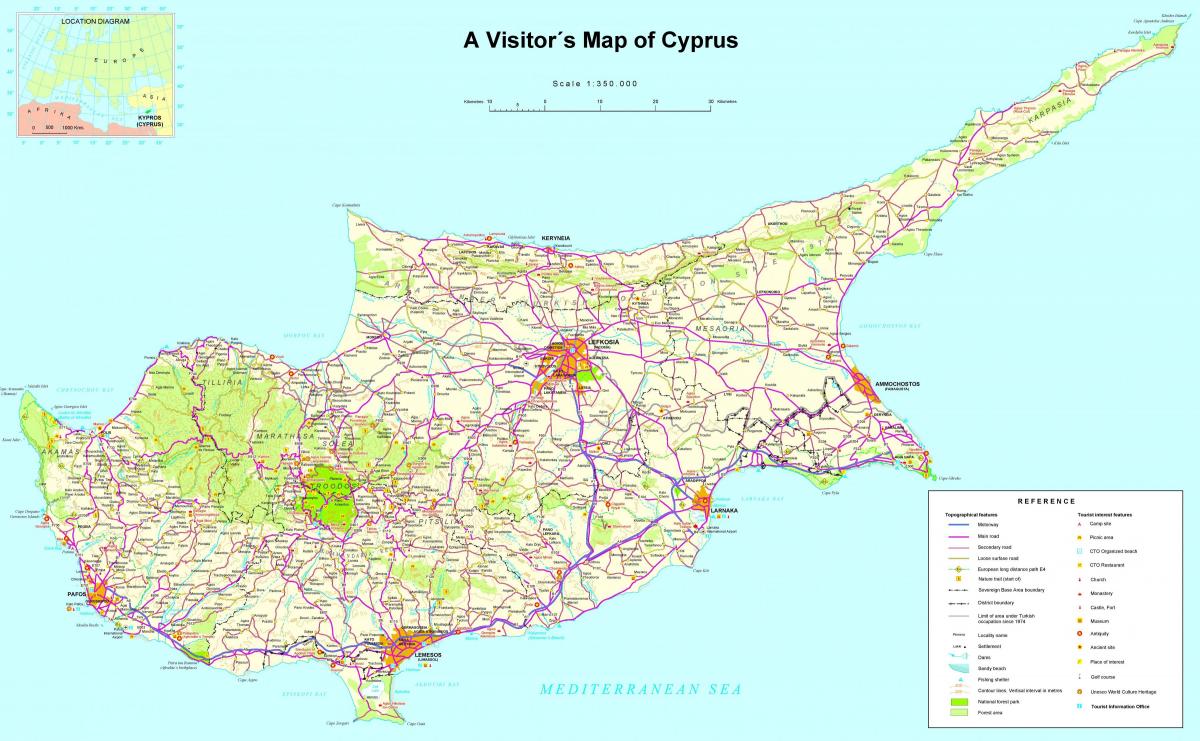 Karta Cipra mediteranska