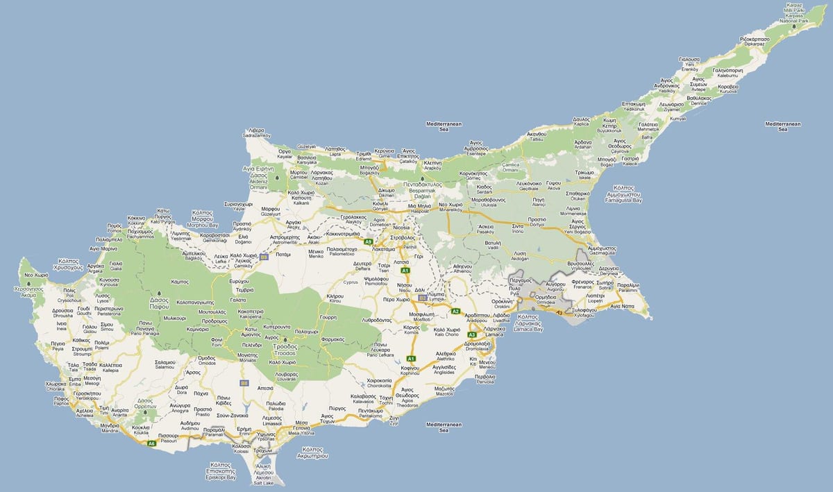 mapa ulica peja Cipar