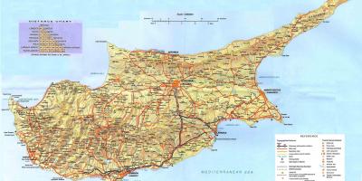 Plaže Cipra na karti