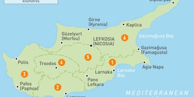 Karta regije Cipar 