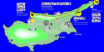 Cipar turističke rute karti