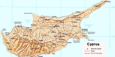 Detaljna karta otoka Cipar 