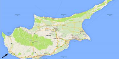 Karta Cipra pokazuje zračne luke